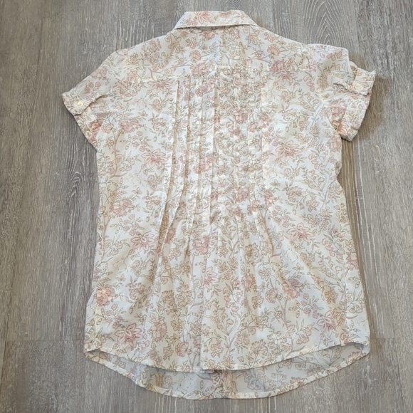 Gap Coquette Womens Button Up Blouse Size Small Floral Cotton - Picture 2 of 6